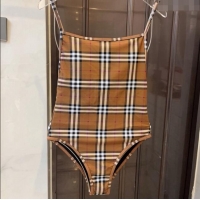 ​Well Crafted Burberry Check Swimwear 0306 Brown 2024