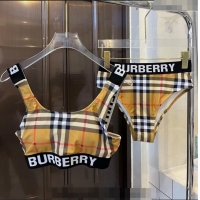 ​Top Quality Burberry Two Pieces Swimwear 0306 Apricot/Black 2024
