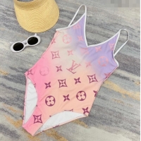 Luxurious Louis Vuitton One Piece Swimwear 030602 Gradient Pink 2024