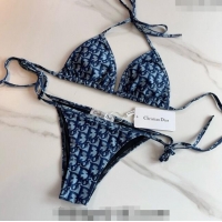 New Cheap Dior Oblique Swimwear 0306 Light Blue/Blue 2024