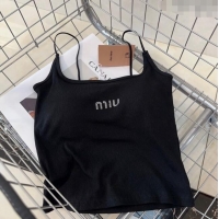 Big Discount Miu Miu Vest with Crystals Logo M0307 Black 2024