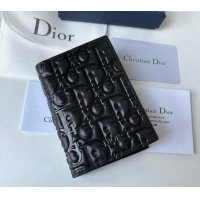 Top Quality Dior Men's Bi-Fold Card Holder Wallet in Dior Gravity Leather CD8048 Black 2023
