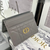Promotional Dior Caro Five-Slot Card Holder Wallet in  Calfskin CD1105 Grey 2024