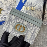 Top Design Dior 30 Montaigne Five-Slot Card Holder Dior Oblique Jacquard CD1105 Gray 2024