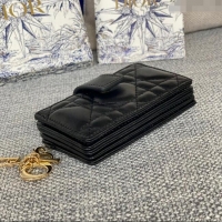 Top Quality Dior Lady 5-Gusset Card Holder Wallet in Cannage Lambskin CD20201 Black 2024