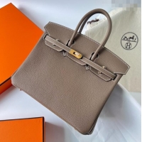 Promotional Hermes Birkin 25cm/30cm Bag in Original Togo Leather HB030 Etoupe/Gold (Pure Handmade)