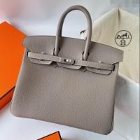 Promotional Hermes Birkin 25cm Bag in Original Togo Leather HB025 Asphalt Grey/Silver (Pure Handmade)