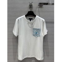 Promotional Louis Vuitton Cotton T-shirt LV043021 White 2024