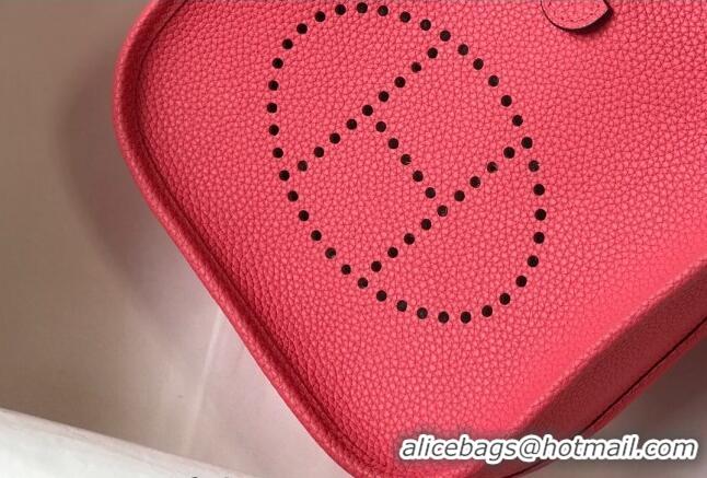 Shop Best Hermes Evelyne Mini Bag 18cm in Togo Leather H1048 Rose Lipstick Pink 2023 (Half Handmade)
