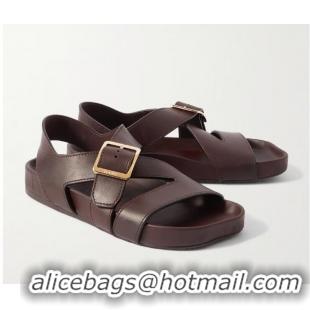 ​Top Design Loewe Paula's Lbiza Leather Sandals LE8741 Dark Brown
