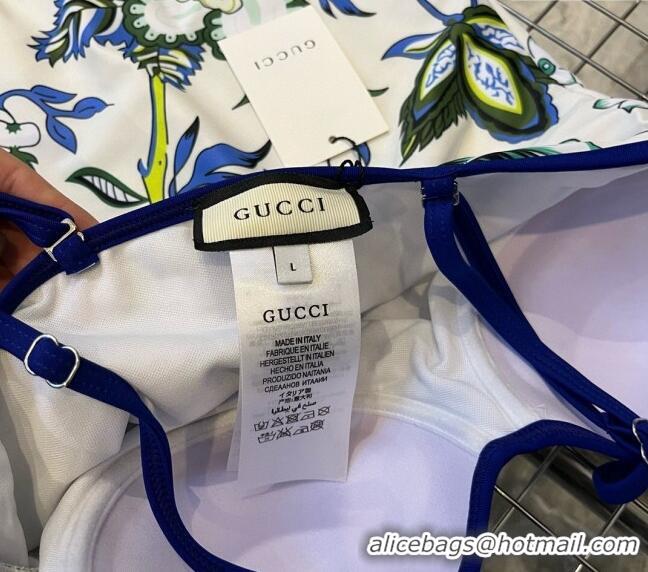 Market Sells Gucci Swimwear with Flora 0509 White/Blue/Green 2024