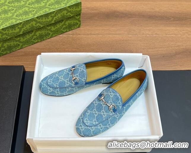 Low Price Gucci Jordaan GG Denim Loafer Light Blue 051607