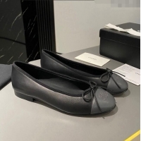 Duplicate Chanel Leather Classic Ballet Flat Black/Grey 016002