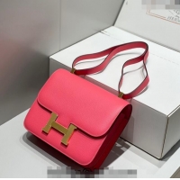 Traditional Discount Hermes Classic Constance Bag 23cm in Epsom Leather H3038 Rose Lipstick Pink/Gold 2023