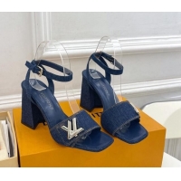 Low Price Louis Vuitton Shake Strap Sandals 9cm in Blue Denim 426082