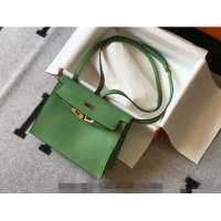 Super Quality Hermes Kelly Danse Bag 22cm in Evercolor Leather H1501 Avocado Green (Half Handmade)