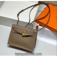 Good Quality Hermes Kelly Danse Bag 22cm in Evercolor Leather H1508 Dark Grey/Gold (Half Handmade)