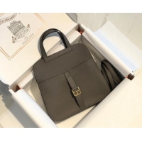 Shop Grade Hermes Halzan Mini 22cm Bag in Togo Calfskin Leather HH2936 Tinware Grey/Gold