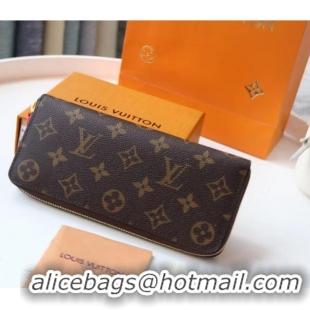 Promotional Louis Vuitton Monogram Canvas Clemence Wallet M61298 Rose Red