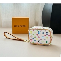 Famous Brand Louis Vuitton Vanity Monogram Clutch 0513 White/Multicolor 2024