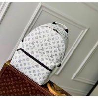 Best Price Louis Vuitton Discovery Backpack bag in Monogram Shadow Calfskin M24760 White/Navy Blue 2024