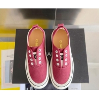 Best Grade Chanel Canvas Platform Sneakers Red 601107