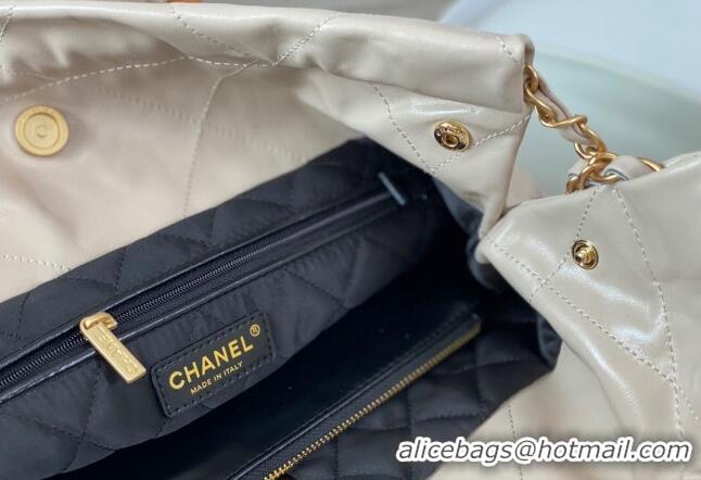 Buy Discount Chanel 22 Shiny Calfskin Patchwork Small Shopping Bag AS3260 Nude/Black 2024