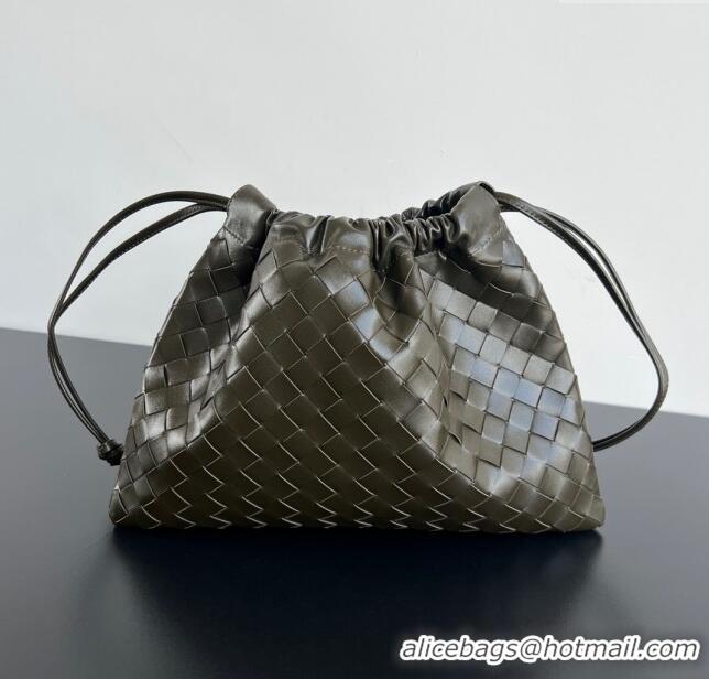 Grade Design Bottega Veneta Medium Dustbag in Intrecciato Leather 796728 Khaki/New sauge Green 2024