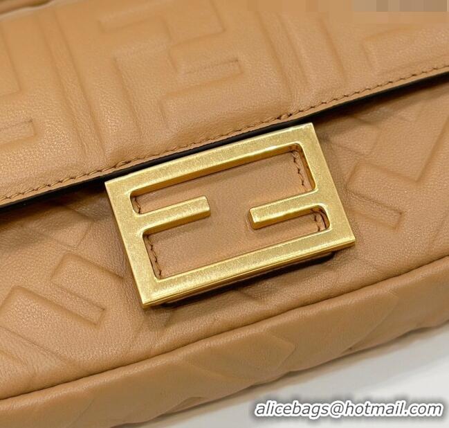 Pretty Style Fendi Baguette Mini Nappa Leather Bag 0135S Beige 2024 Top Quality