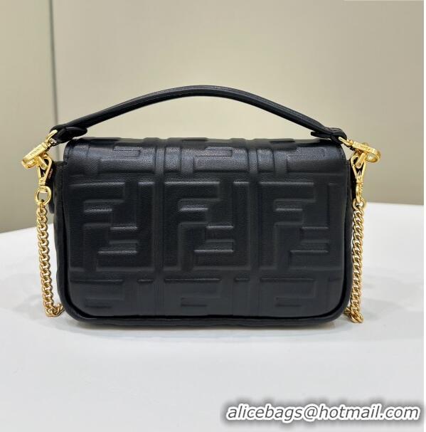 Classic Fendi Baguette Mini Nappa Leather Bag 0135S Black 2024 Top Quality