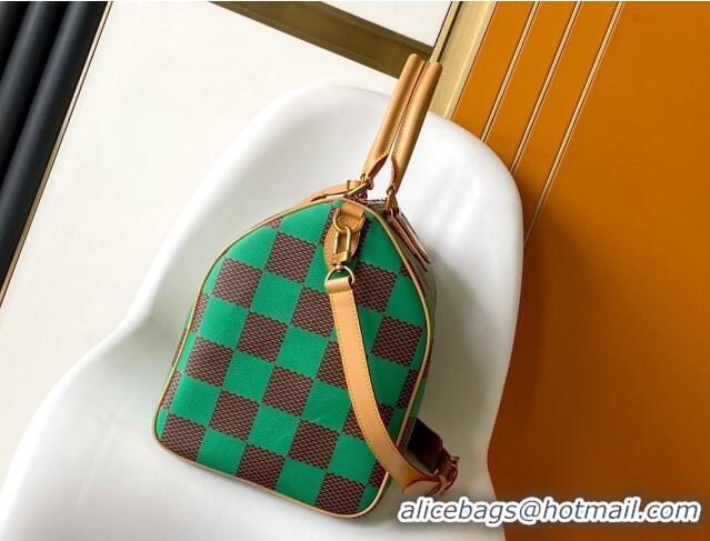 Pretty Style Louis Vuitton Speedy 40 Bandouliere Damier Pop in Damier Pop Coated Canvas N40579 Green 2024