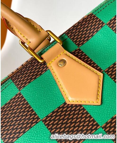 Pretty Style Louis Vuitton Speedy 40 Bandouliere Damier Pop in Damier Pop Coated Canvas N40579 Green 2024