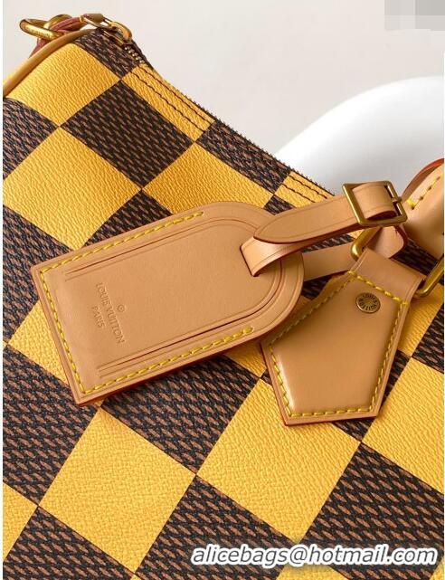 Luxury Discount Louis Vuitton Speedy 40 Bandouliere Damier Pop in Damier Pop Coated Canvas N40578 Yellow 2024