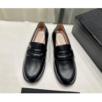 Top Design Chanel Calfskin Leather Loafers Black 701050