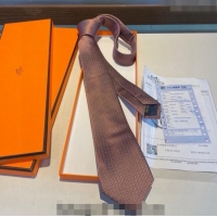 Buy Classic Hermes H Striped Silk Tie 030401 Orange 2024