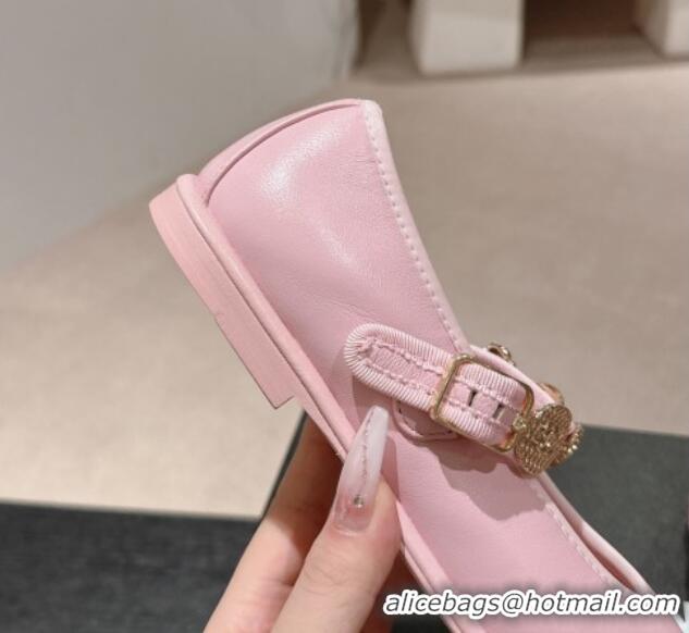 Purchase Chanel Lambskin Mary Janes Ballet Flat with Charm Light Pink 722036