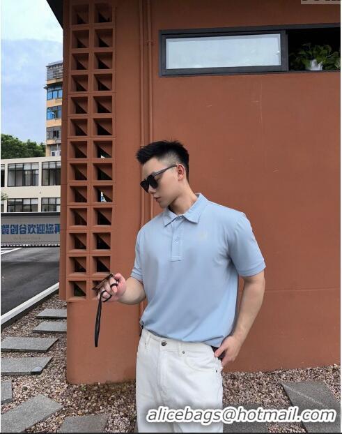 Top Quality Loewe Cotton Polo T-shirt L72638 Light Blue 2024 (For Men)