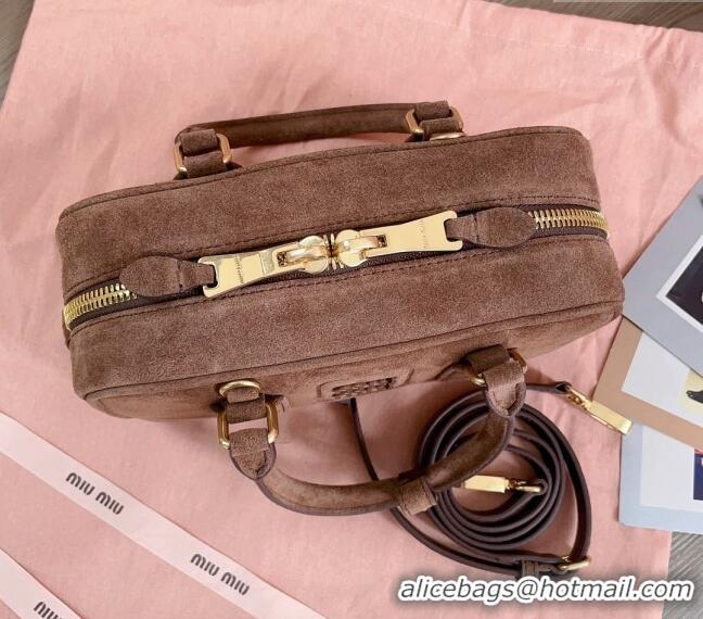 Unique Style Miu Miu Arcadie Suede top handle bag 5BB142 Brown 2024