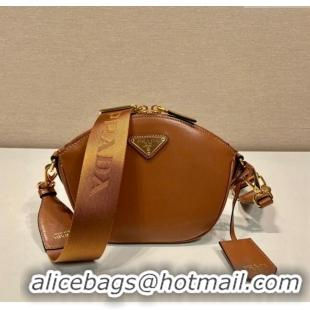 Unique Style Prada Leather mini shoulder bag 1BH212 Brown 2024