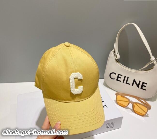 Cheapest Celine Baseball Hat with C Letter 073002 Yellow 2024