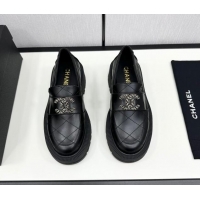 Best Grade Chanel Quilted Calfskin Loafers CH82903 Black 082903