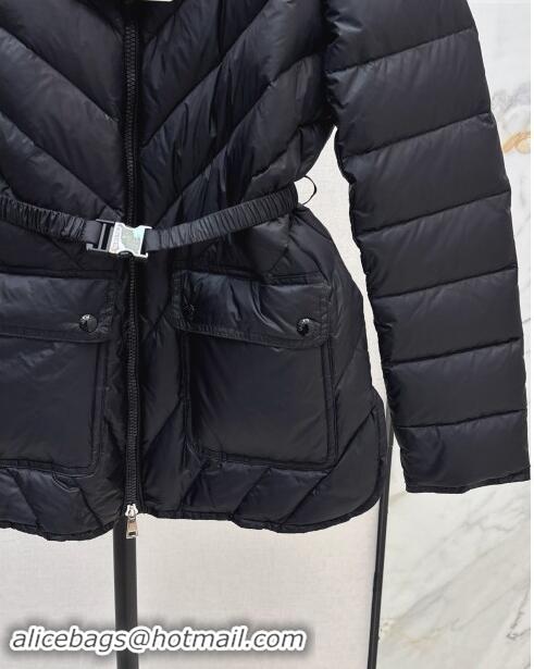 Buy Classic Moncler Down Jacket with Belt B101822 Black 2024