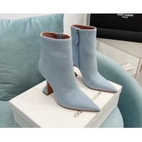 Grade Quality Amina Muaddi Denim Ankle Boots 10cm Pale Blue 903017