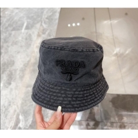 Well Crafted Prada Canvas Bucket Hat 073001 Black 2024