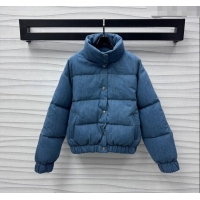 Popular Style Chanel Denim Down Jacket 1025 Blue 2024