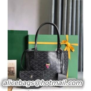 Best Price Goyard Anjou Mini Tote bag with Y Print 020660 Dark Black 2024