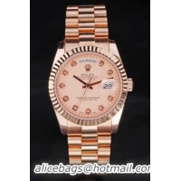 Rolex Day-Date Rose Gold Surface 34mm Men Watch-RD3743