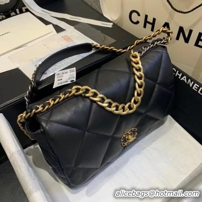 Most Popular Chanel 19 Large Flap Bag AS1162 Black - AAAAA Replica ...