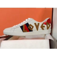 Good Looking Gucci Ace Sneakers in Embroidered Leather 022140 White