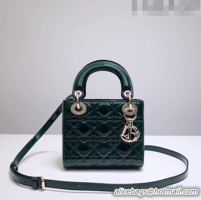 Promotional Dior Mini Lady Bag in Patent Leather CD2808 Green/Gold 2023 ...